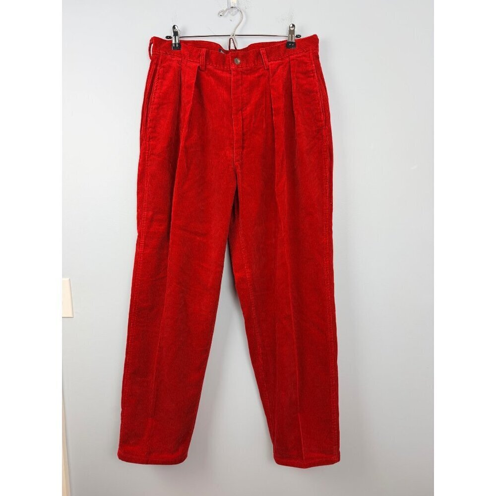 Vintage Polo Ralph Lauren Red Corduroy Pants Made In USA Size 36 100% Cotton